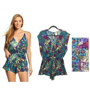 Lucky Brand Romper Size Large Floral Sleeveless NWOT